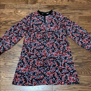 XS Loft long sleeve dress with velvet accents